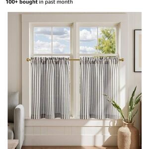 Striped Gray and White Curtains